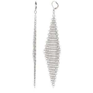   Bacich Chain Mail Mesh Maxi Triangle Silver Plate Earrings Jewelry