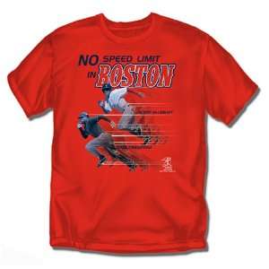 Boston Red Sox Mlb No Speed Limit In Boston Mens Tee (Red) (Medium 