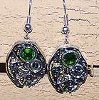 NEW Fern Green STEAMPUNK Earrings Old Vintage WATCH Mov