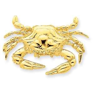  14k Gold Blue Crab Slide Jewelry