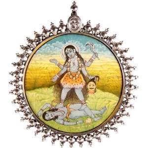 Goddess Kali Pendant   Sterling Silver