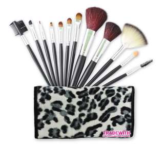 12 Pcs Makeup Brushes Set for Eyeshadow Make up Leopard  