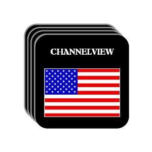 US Flag   Channelview, Texas (TX) Set of 4 Mini Mousepad 