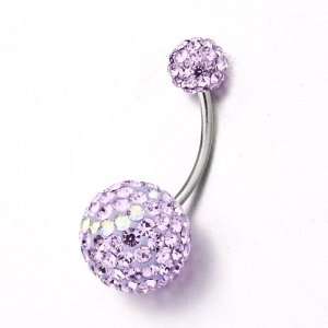  Purple Swarovski Crystal Bling Belly Navel Ring Pugster Jewelry