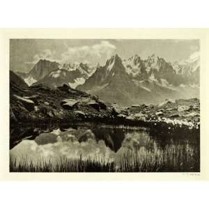  1907 Print Chamonix France Mountain Alps Summit Landscape 