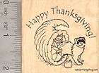 Happy Thanksgiving Ferret in Cornucopia Rubber Stamp H15103 WM