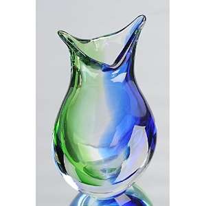 Murano Design Hand Blown Glass Art   Simple Love Blue Green Crossover 