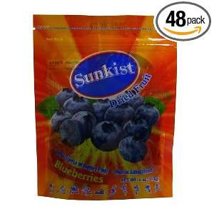 Sunkist Dried Blueberries, 4 Ounce Bags (Pack of 48)  