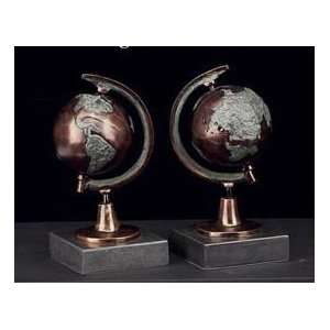 Sale   Globe Bookends Bronze on Marble Bases   Magnificent   