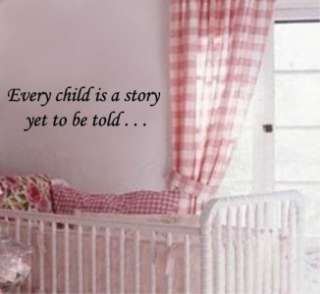   Story Yet To Be Told Vinyl Quote Wall Art Decal Nursery Decor  
