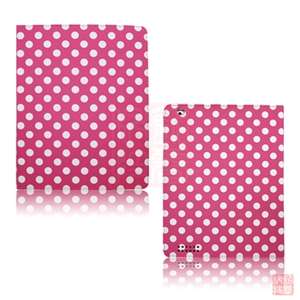 Polka Dot Leather Flip Case Cover for Apple IPad 2 2nd WiFi 3G w/Stand 