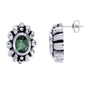   Sterling Silver, Green Topaz Earrings (3.20 ctw)(Nickel Free) Jewelry