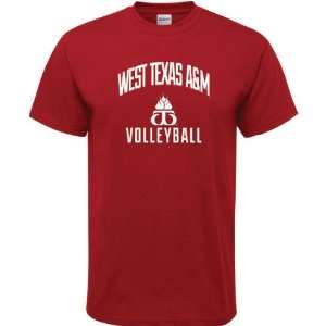  West Texas A&M Buffaloes Cardinal Red Volleyball Arch T 