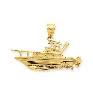  14K Fishing Boat Pendant Jewelry