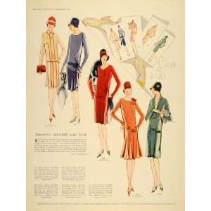 1927 Article Sport Deco Fashion Night Dresses Skirts   Original Print 