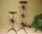 Brown Metal Candle Holders Sun Rays wi