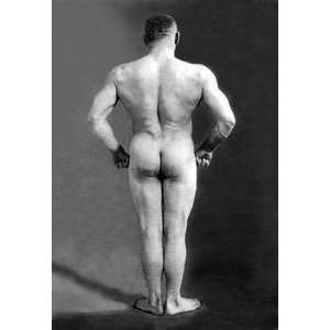  Vintage Art Bodybuilders Back   03990 6