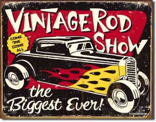 Vintage Rodshow Biggest Ever Man Cave Bar Tin Sign  