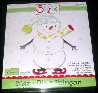 Sizzix Bigz Die Christmas Winter SNOWMAN WITH SKATES  