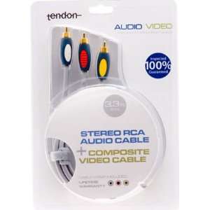  Stereo RCA Audio Cable and Composite Video Cable (6.6ft 