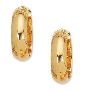  14k Yellow Gold 25mm X 6mm Bombe Hoop Earrings Jewelry