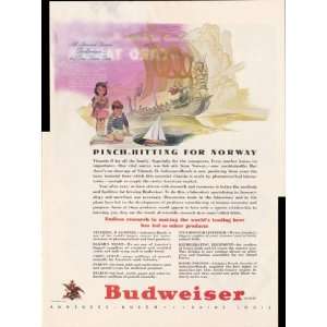  Budweiser Norway Vitamins B Complex 1942 Original Vintage 