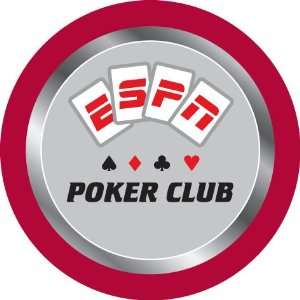 ESPN® Poker Club Professional Poker Chip   Red  Sports 