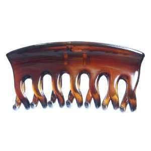   Conventional Hair Claw With Wave And Rounded Teeth In Tortoise Shell