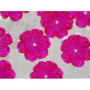   Lucite Sheer Fushia Primrose Flower Beads Arts, Crafts & Sewing