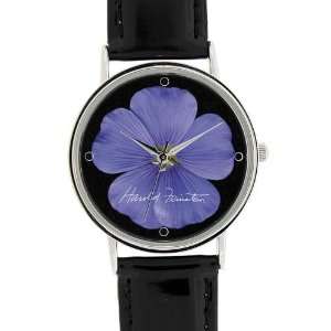  Watch Blue Flax Flower with Black Band 