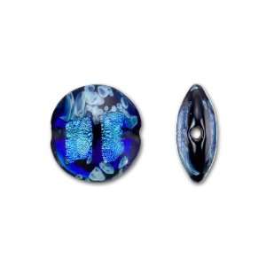   Cobalt Blue Dichroic Boro Glass Coin Bead Arts, Crafts & Sewing