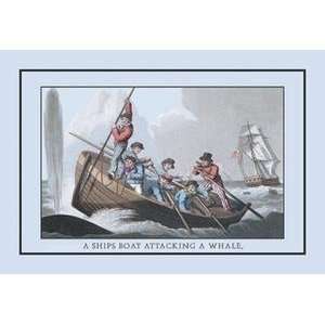  Vintage Art Ships Boat Attacking a Whale   12415 6