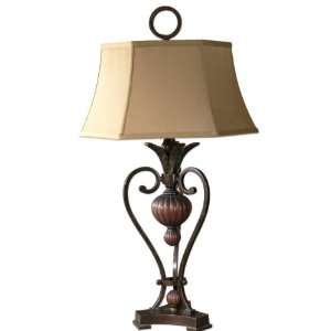  Andra Bronze Metal /Antique Wood Table Lamp   Free 