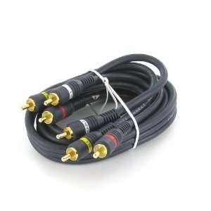  12 Python Gold Audio Video Cable 3 RCA to 3 RCA 