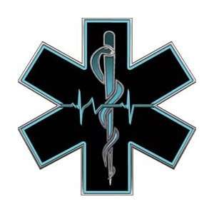  Aqua EMT EMS Star Of Life With Heartbeat   6 h 