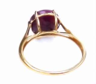   Natural Ruby 18K Yellow Gold Estate Engagement Jewelry Ring 8 1/4