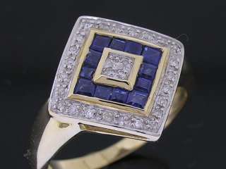   sapphire diamond target ring crafted from solid 9ct yellow gold