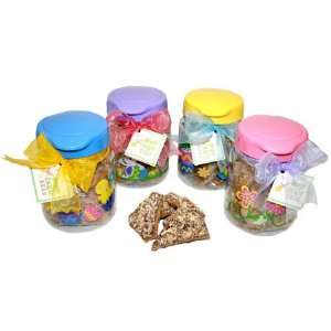 Handmade Dark Chocolate Almond Covered Toffee In Easter Candy Jar