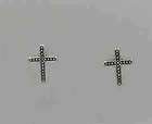 Sterling Silver 10mm Simple Cross Post Earrings, New  