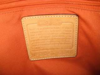 COACH Signature Canvas Leather Zip Top Satchel Handbag  