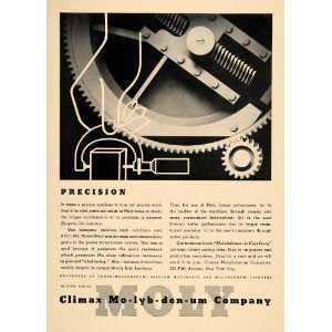  1938 Ad Climax Molybdenum Nickel Moly Iron Engineering 