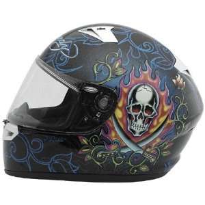 KBC VR 2 Ed Hardy Pirate Full Face Helmet Small  Black 