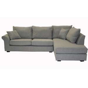  Wholesale Interiors 2 Piece Twill Sofa Sectional (Grey 