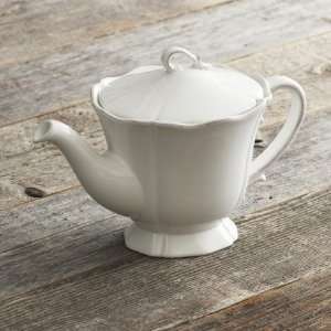 Antiqued White Teapot