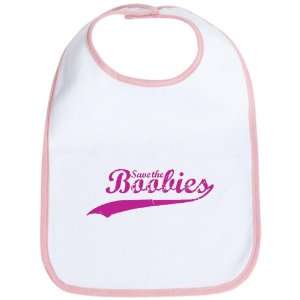  Baby Bib Petal Pink Cancer Save the Boobies Breast Cancer 