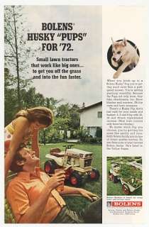 1972 Bolens Husky Pup 813 Lawn & Garden Tractor Ad  