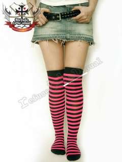 excellent quality stripe over knee stockings. opaque, fine knitted 
