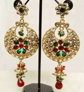 Bollywood fashion jewellery kundan jhumka danglers 474  