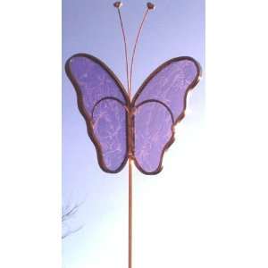  Lilac Butterfly Garden Stake   Stained Glass Everything 