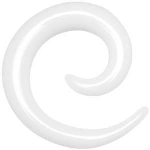 6 Gauge White Acrylic Spiral Taper Jewelry